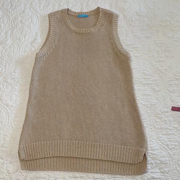 J. McLaughlin Sleeveless Open Knit Too Tan Neutral Women’s Size small Minimalist - Picture 4 of 7